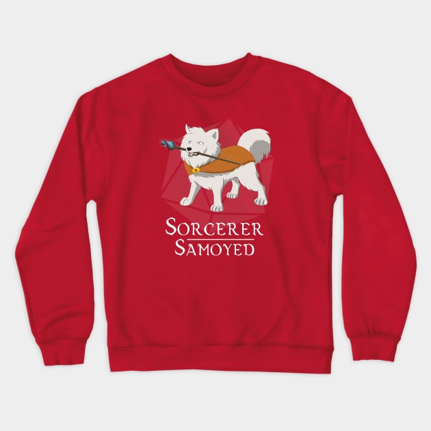 Samoyed Sorcerer Crewneck Sweatshirt by Celestirus